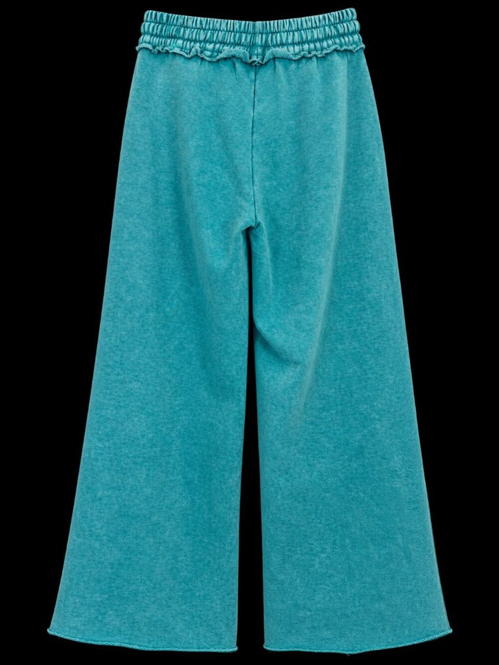 Zenana Ultra Soft Fleece Palazzo Sweatpants Teal Wide Leg Cozy Lounge Pants NWT - Picture 7 of 10
